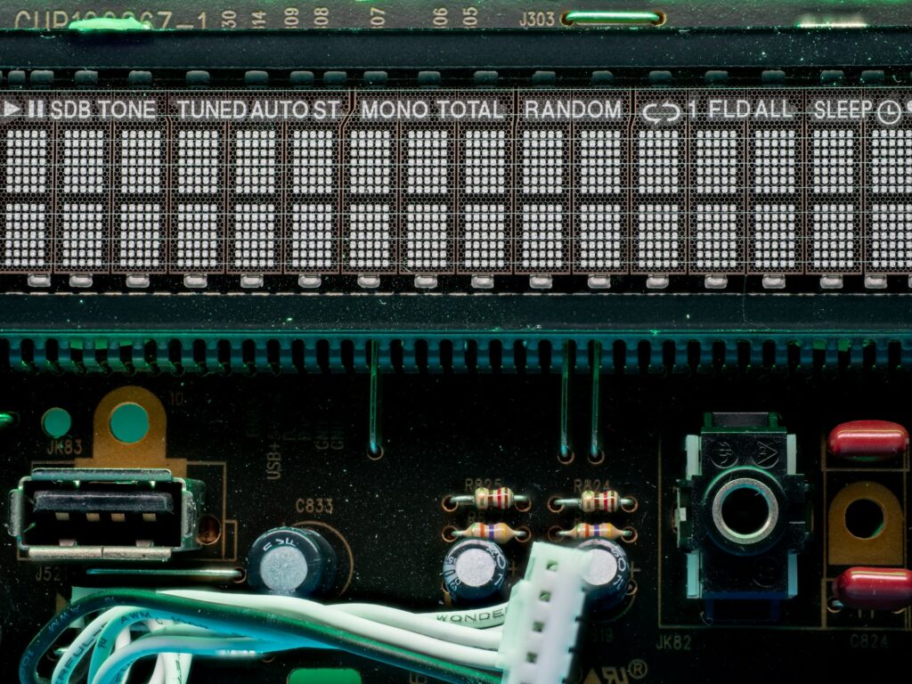 A digital display shows radio station and settings.